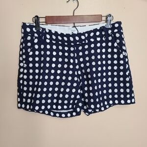Crown & Ivy Navy White Polka Dot Eyelet Shorts